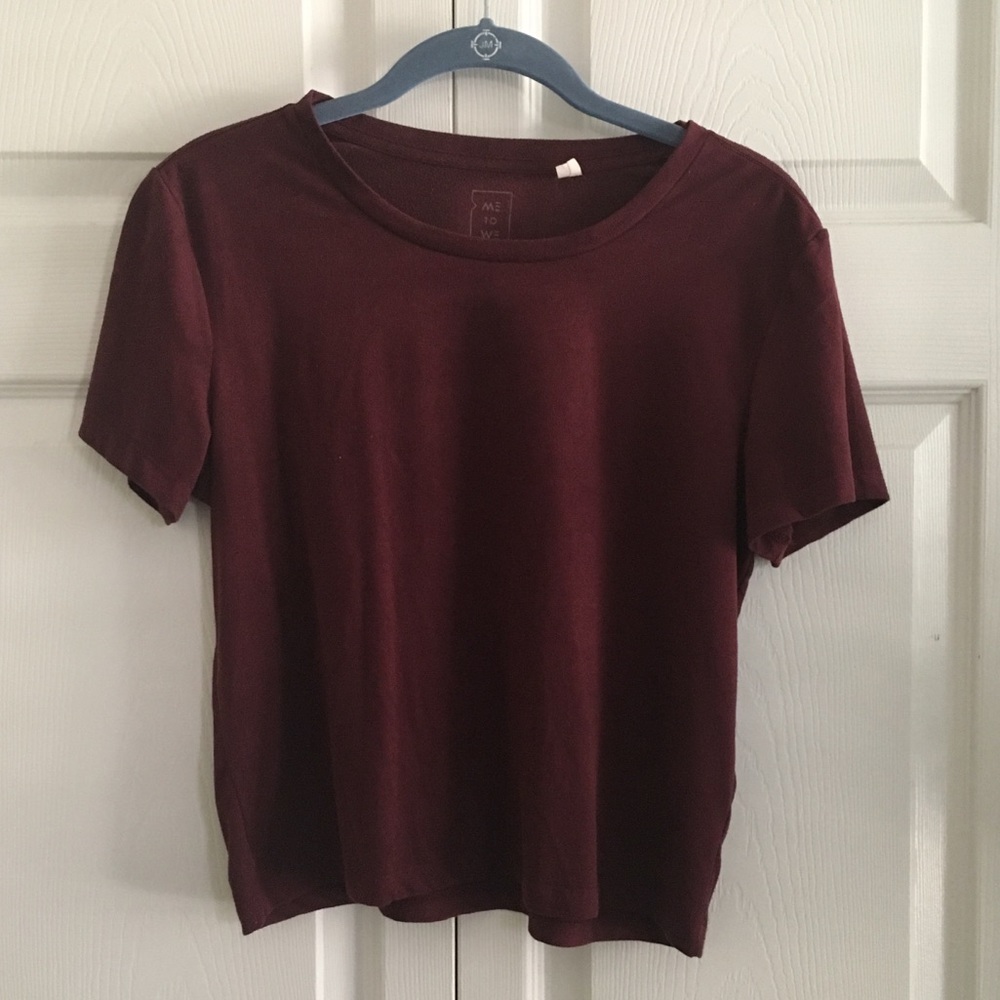 Maroon faux suede top